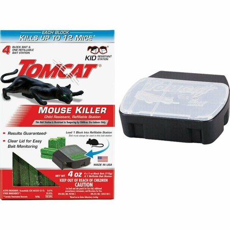 TOMCAT Mouse Killer III Refillable Mouse Bait Station, 4PK 0371110